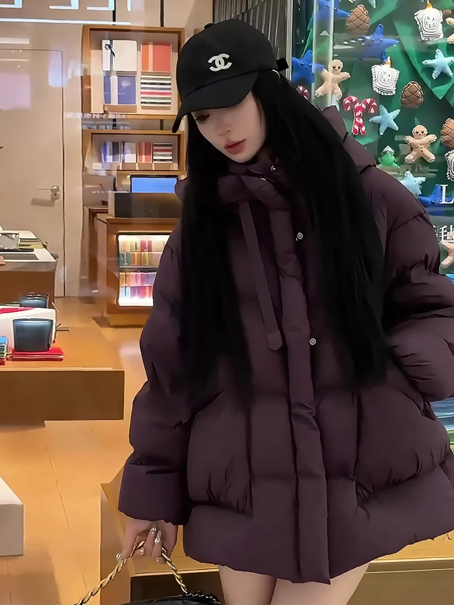 Abrigo de invierno Thiened Du down Puffer Jaet con capucha cálido Sli tamaño pequeño 2024 recién llegado nube espuma Sle