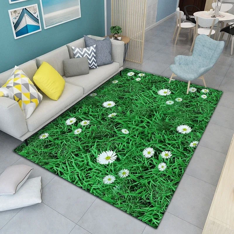 Stone Beach Natural Scenery Printed Carpet Home Living Room Decorative Floor Mat Bedroom Bathroom Anti-Slip Carpet