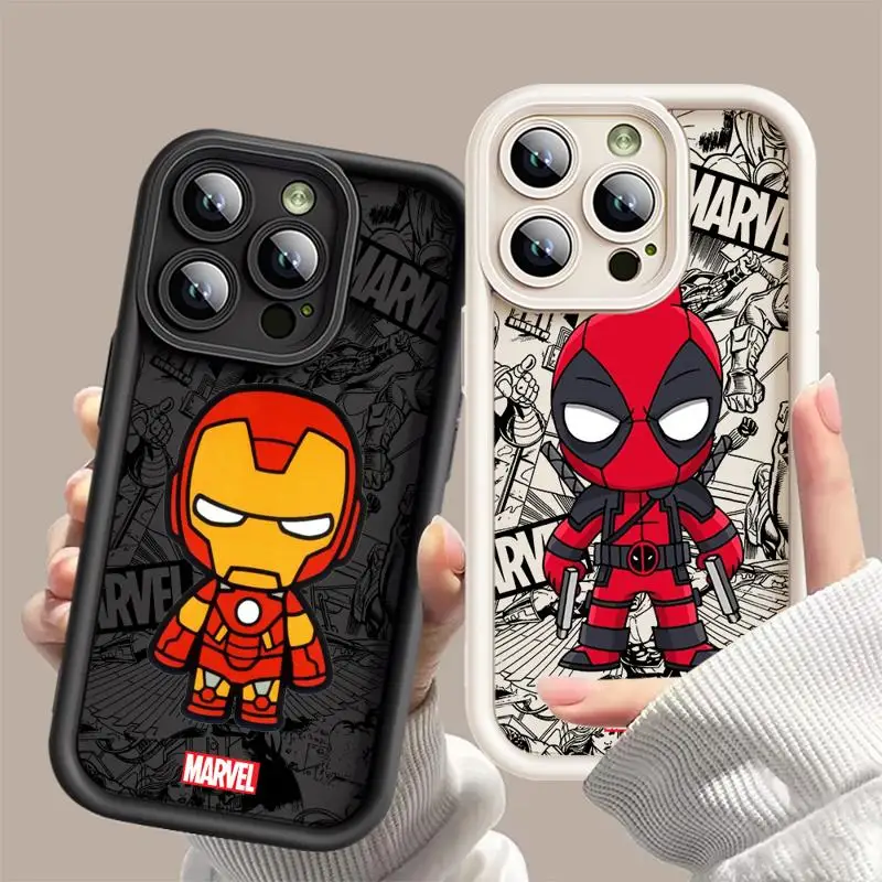 Marvel Ironman Deadpool Case for Xiaomi Redmi 12C 13C 12  A1 A2 Plus A3 A3x Poco X3 Pro C50 C51 C61 X3NFC Soft Cover Shell