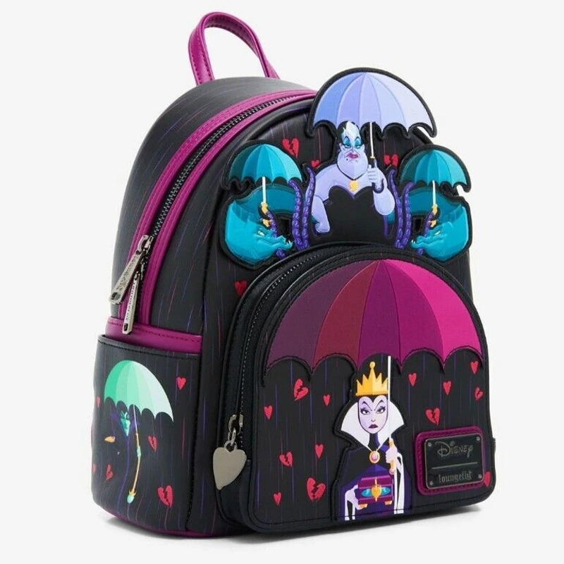 Stitch Lady Bag Children Schoolbag Villains Raining Hearts Mini Backpack Umbrella Queen All Over Print Double Strap Shoulder Bag