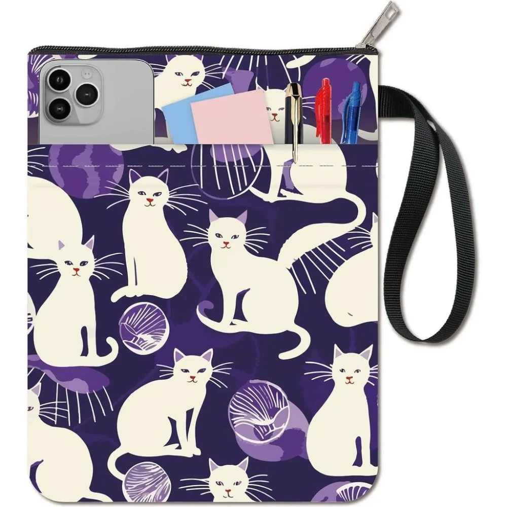 Cat Book Sleeve Animal Book Covers Book Protector for Paperbacks Washable Fabric Cloth Book Cover with Zipper and Extra Sleeve