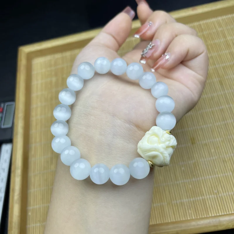 Cat's Eye with National Fashion Lion Accessories  Amusement Article Bracelet Pliable Temperament Simple Fashion Beads Bracelet