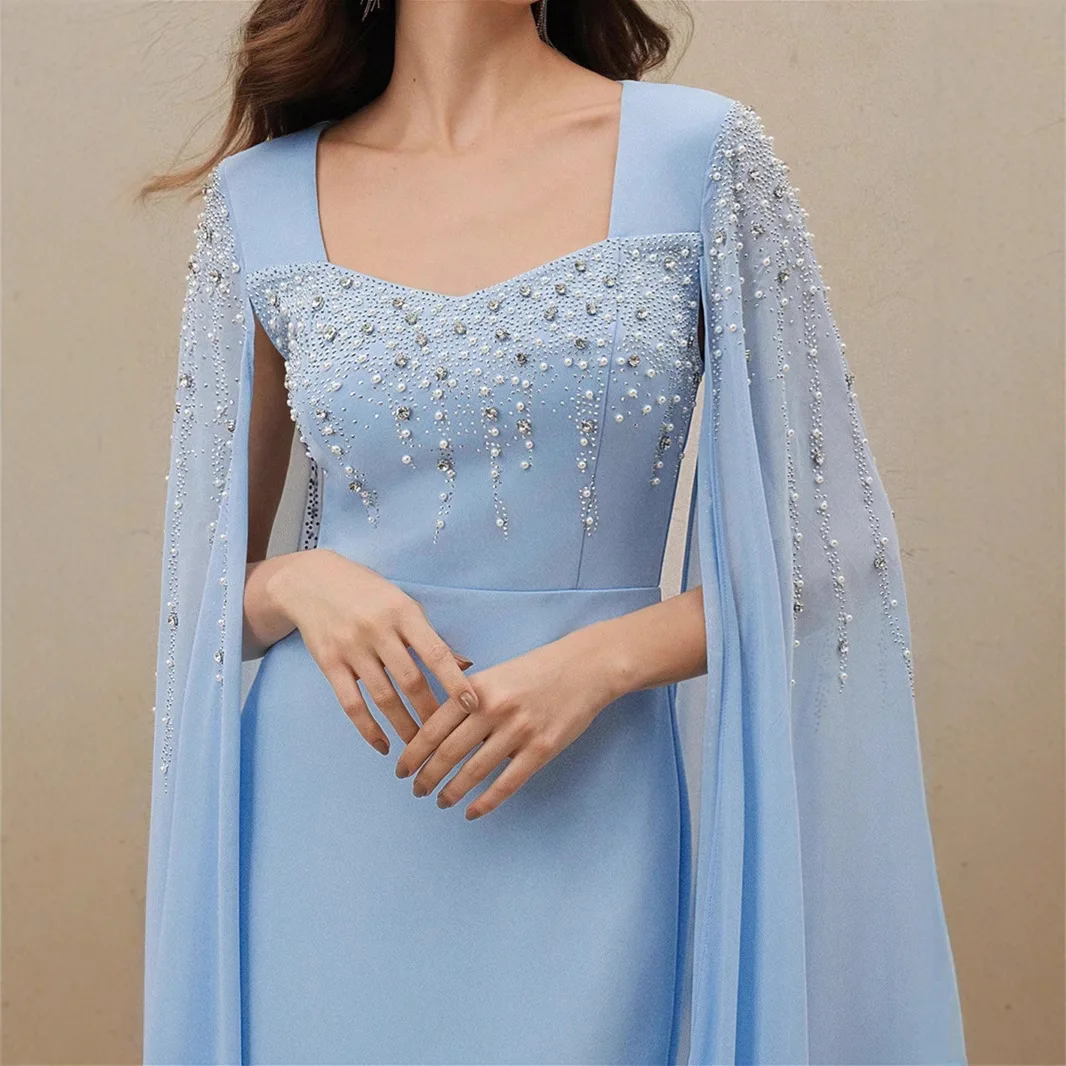 Ele Beaded Evening Dr Long Sve منتصف الخصر الفاخرة بريق المرأة دكتور لتاريخ الزفاف الاسمية KTV الاحتفال