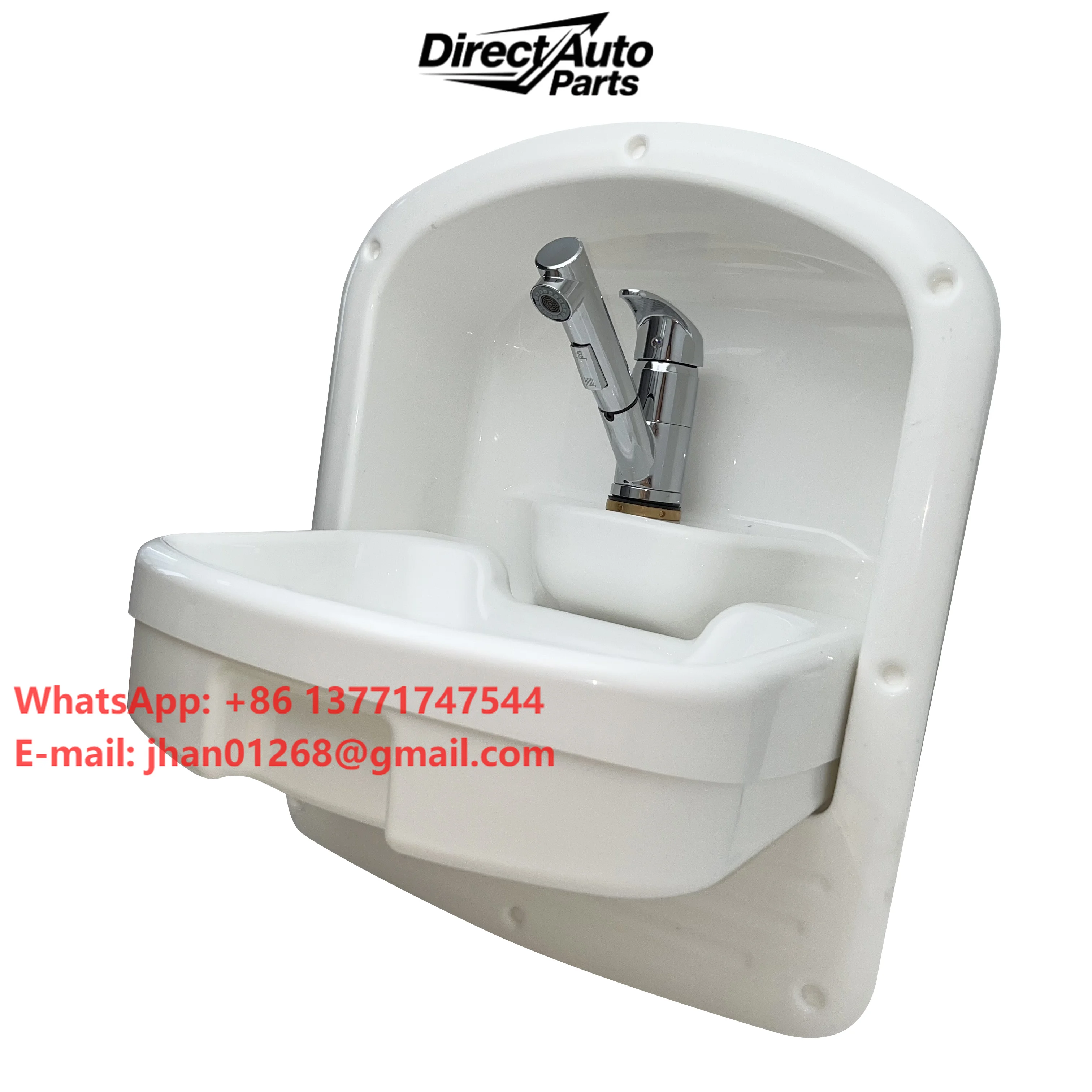 Acrylic Round Folding Sink Wall Hung Mounted Bathroom Hand Wash Basin Sink for RV Caravan