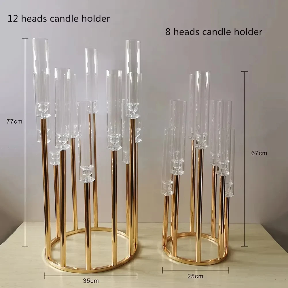 Elegante Metall-Kerzenhalter für Hochzeiten, Tischdekoration, Säulenständer für Partydekoration – Detail 1