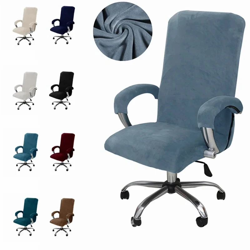 New Velvet Office Computer Desk Chair Covers Armchair Protector Black High Quality House Chaise Includ Armrest Gamer Covers 2024