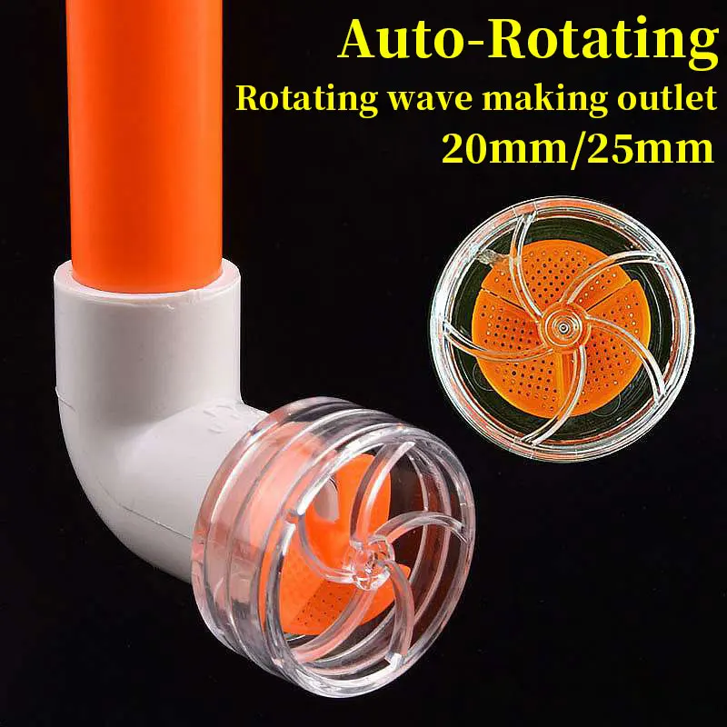20/25mm Multi-functional Rotatable Nozzle Filter Fish Tank Auto-Rotating Fan Kit DIY Removable Simple Fish Tank Outlet Fan