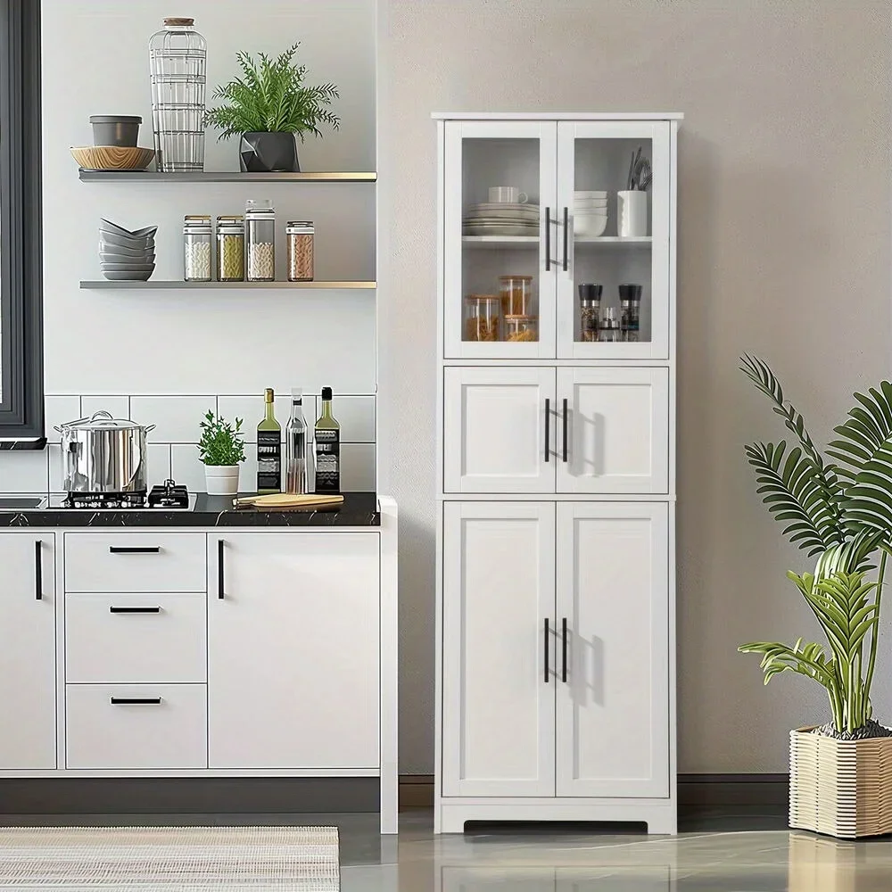 Tall Bathroom Storage Cabinet with 5 Shelves for Home Kitchen Pantry Organizer