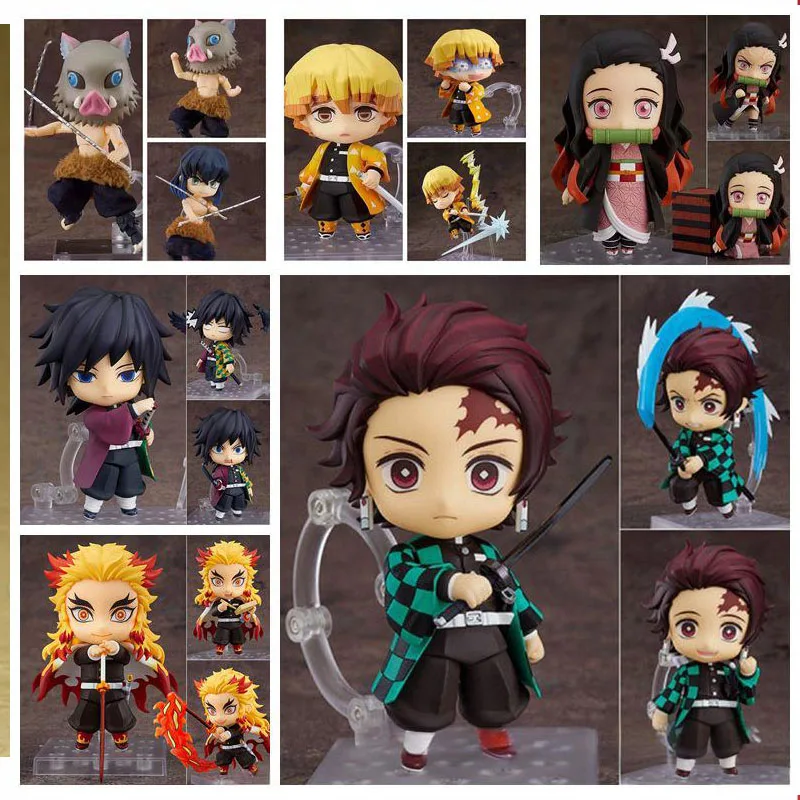

10CM GSC DEMON SLAYER COMPLETE SET NENDOROID TANJIRO NEZUKO ZENITSU INOSUKE Anime PVC Action Figure Toy Game Collectible Model