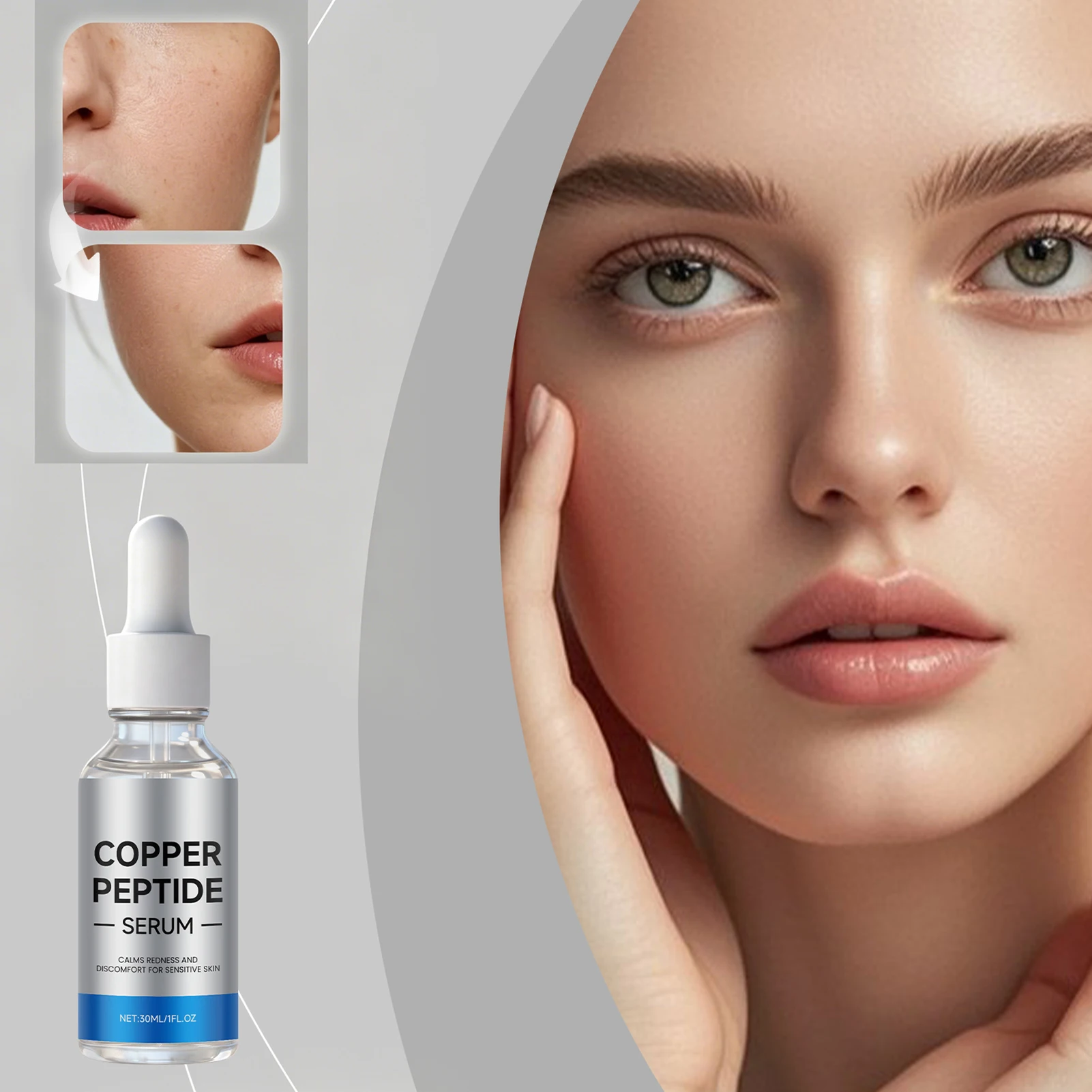 Copper Peptides Serum For Face Anti-Aging Copper Peptide Serum For Firmness Refines Pores Smoothing Skin Texture For Skin Care