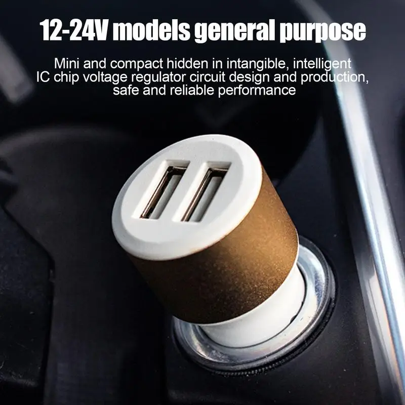 

USB Car Charger Dual Ports USB Charger Fast Charging Auto Phone Adapter Super Fast Charging Cigarette Socket Lighter accessory