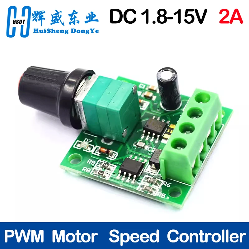 DC 1.8V 3V 5V 6V 12V 2A 1803BK PWM Motor Speed Controller Low Voltage Motor Speed Regulator Switch PWM Adjustable Drive Module