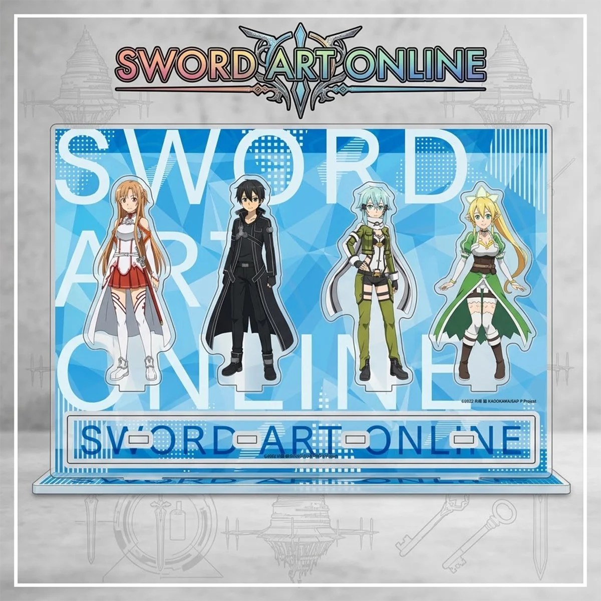 Anime Sword Art Online SAO 30cm Acrylic Stand Set Halloween Gift Room Decor Fan Collectible Display Ornament Table Keychain