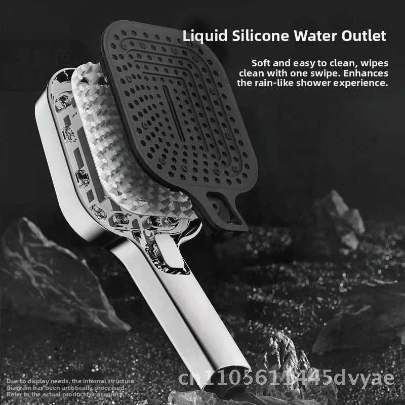 

Душевая насадка высокого давления 12 см с большой панелью, насадка для дождя, экономия воды, 8 режимов, квадратный фильтр, ручная фиксация, фиксированная, вращающаяся