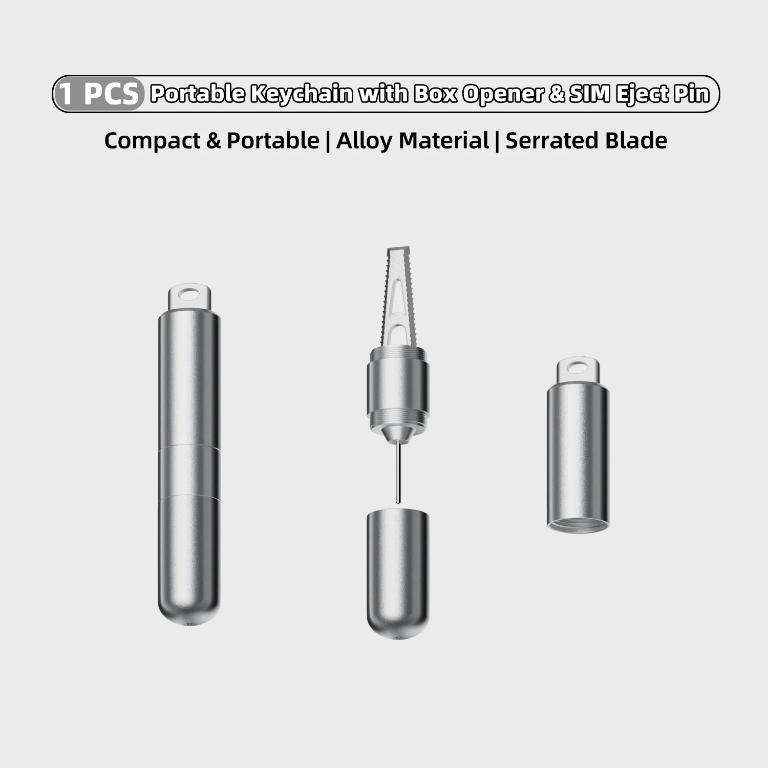 2 in 1 Multi-functional Keychain Portable SIM Card Eject Pin Box Opener Alloy Mini Pocket Tool For Mobile Phone view 6