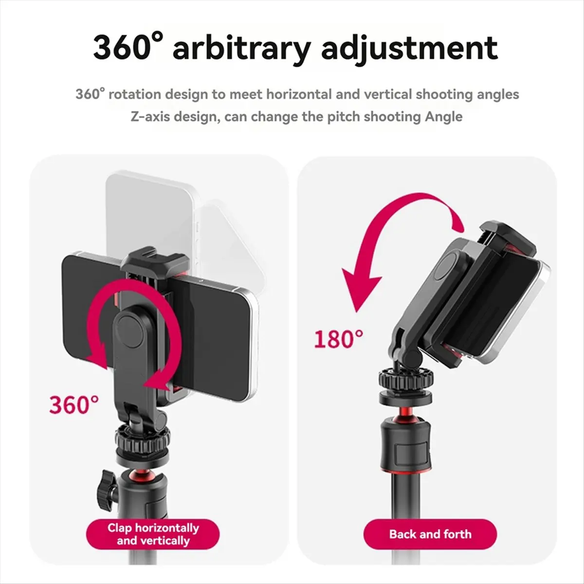 HAPPYDAY~ -06S Phone Holder 360° Rotatable Vertical Tripod Mount DSLR Mirrorless Mobile Phone Live Broadcast Fixed Bracket