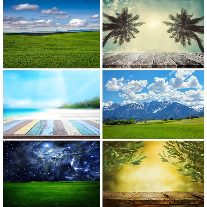 

Natural Scenery And Planks Photography Background Spring Landscape Travel Photo Backdrops Studio Props 22918 FJ-03