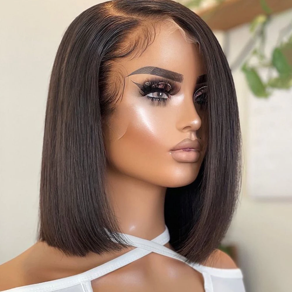 

On Clearance Sale Bob Human Hair Wigs 13x4 Lace Frontal Wig Human Hair Brazilian Hair HD Lace Front Wigs For Women