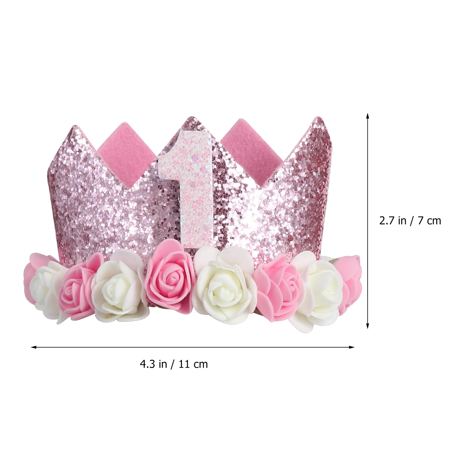 

Digital Birthday Crown Headdress Girls Flower Hat Party Supplies Pink Child Adorable Shape Vibrant Birthday Party Favors