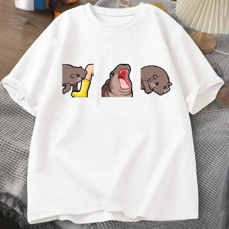 Camiseta Moo Deng divertida de hipopótamo para bebécamisetas con estampado de Pygmy para bebé camisetas gráficas para