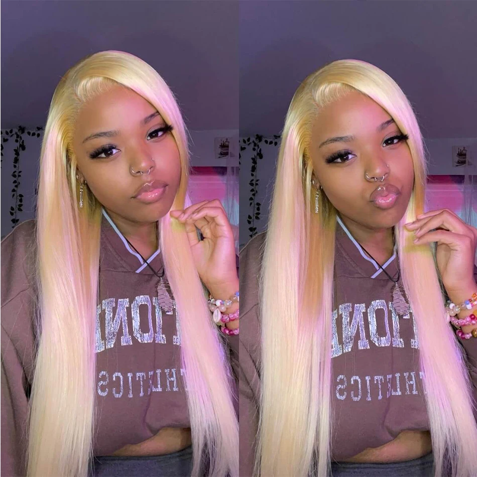 Blonde 613 Hd 30 38 Inch 13x4 Lace Front Straight  Human Hair Wigs Transparent 13x6 Lace Frontal Wig For Pre Plucked Black Women