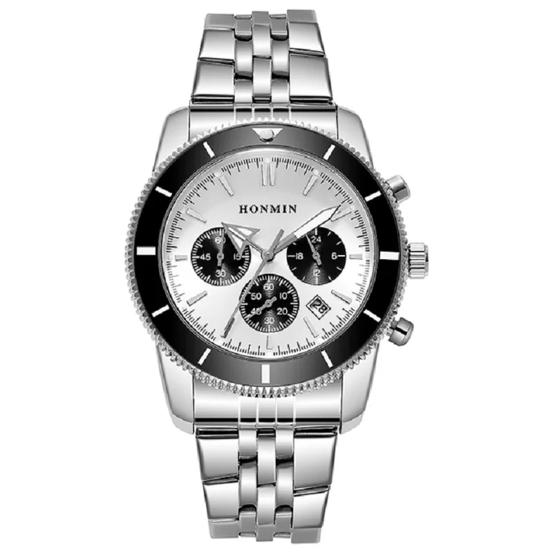 2023 New Men's Luxury Business Watch Stainless Steel Strap Waterproof Glow Shock Resistant Watch Holiday Gift