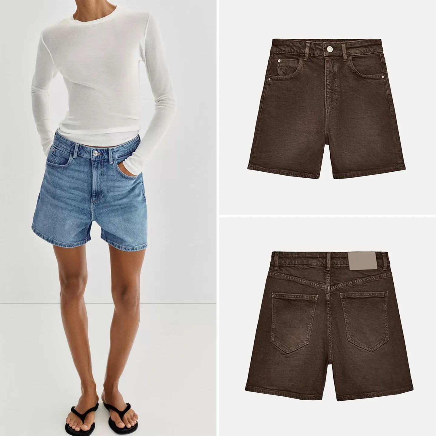 

Fashionable High Waist Loose Comfortable Shorts Women's Summer 2026 New Arrival Multicolor Straight Leg Pants ZADATA