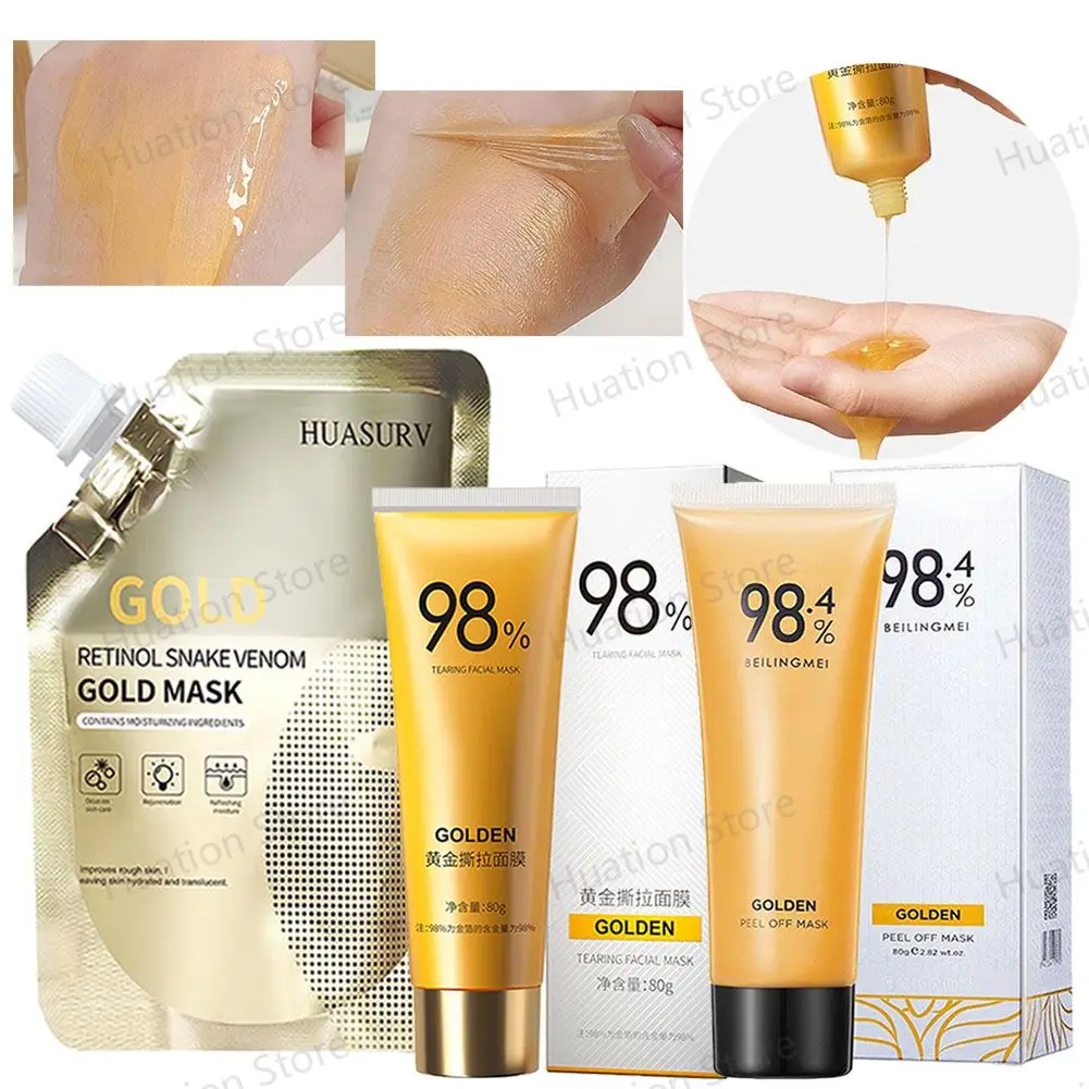 Gold Peel off Face Mask Gentle Oil Control Face Mask Moisturizing Purify Pores Facial Mask Removes Dirt Tearing Mask Skin Care