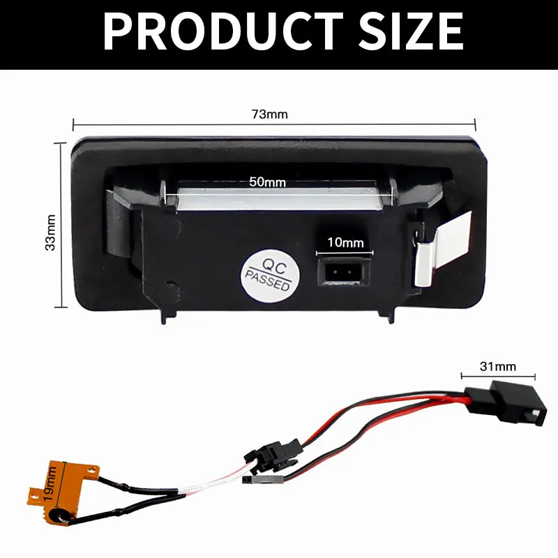 2PCS LED License Number Plate Lights Lamps For VW  Caddy MK4 2015-2020 Passat B7 2010-2015 Passat B8 Golf 7 Variant 2013-2020