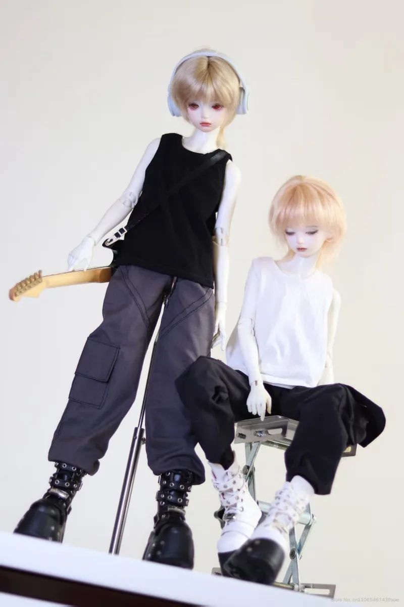 1/4 BJD Doll Clothes Sleeveless Shirt Vest Cargo Pants Casual  BJD Doll Outfit  Bjd Doll Daily Wear Accessories