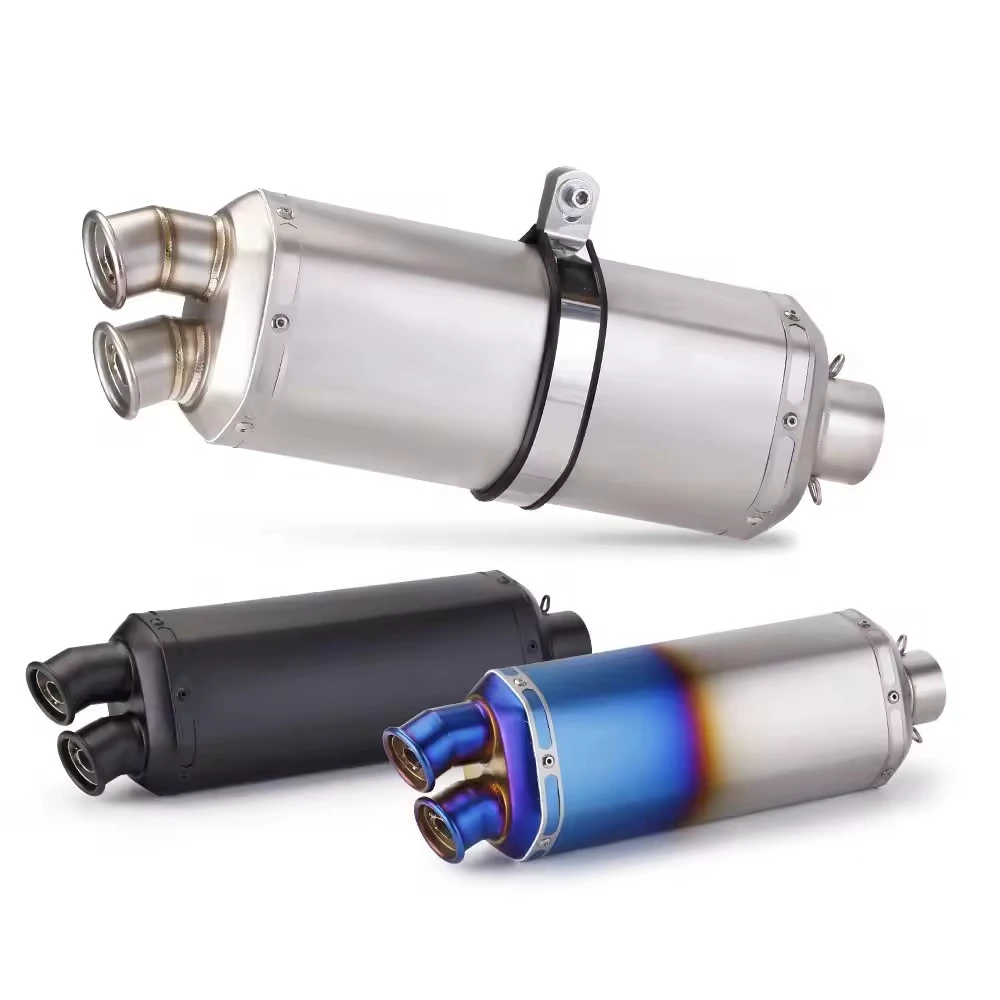 51MM Escape Double Hole Muffler DB Killer For 500X 400X F750GS F850GS R1200GS CRF1100 Motorcycle Exhaust Pipe
