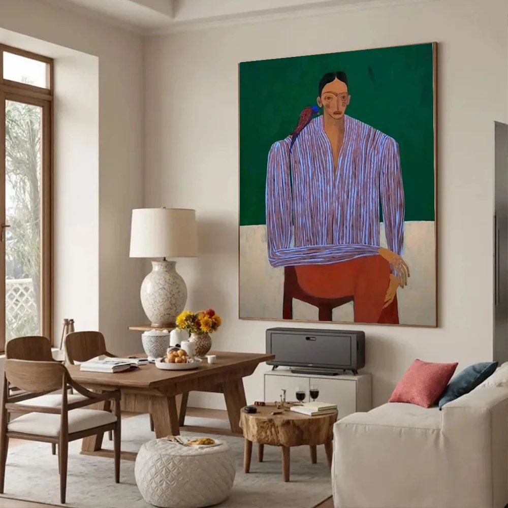 100% Handmade Abstract Oil Painting On Canvas Ancestral Portraits Wall Art Picture Big Mural For Home Living Room Decor Image