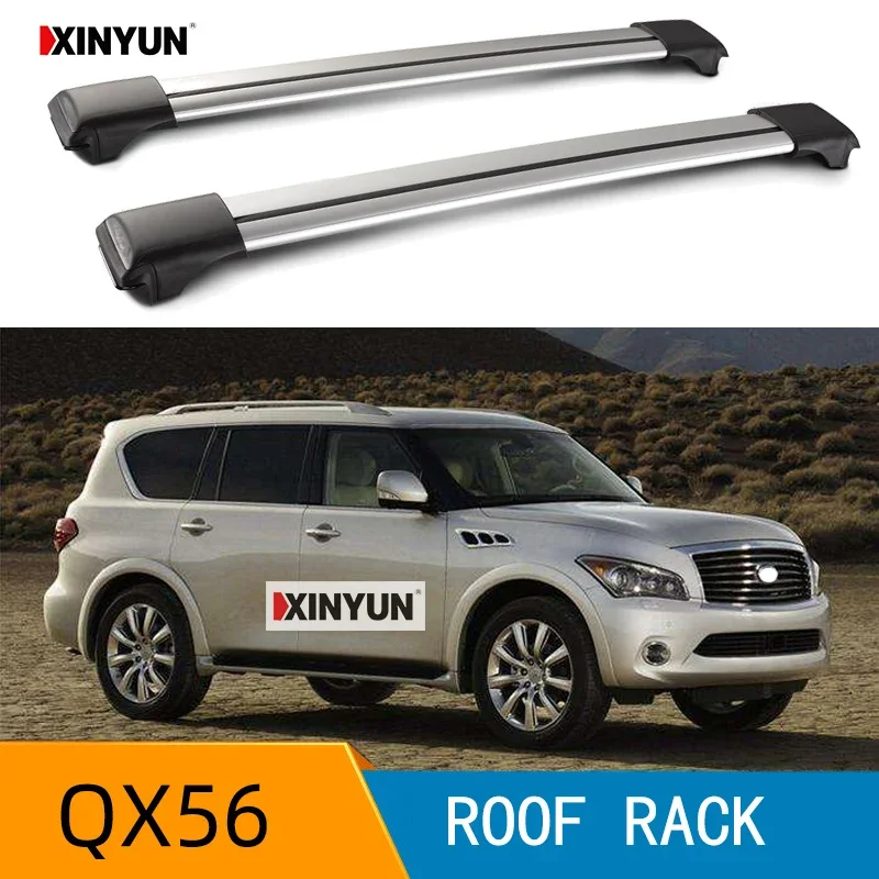 

2Pcs Roof Bars for Infinitit QX56 2010-2019 Aluminum Alloy Side Bars Cross Rails Roof Rack Luggage CUV SUV LED