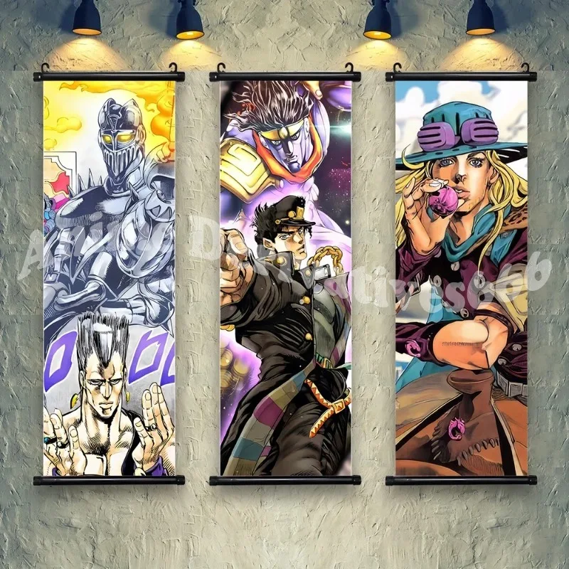 Anime JoJo Bizarre Adventure Retro WhitePaper Sticky Posters Wall Sticker DIY Living Room Bar Cafe Figures Game Wall Decoration