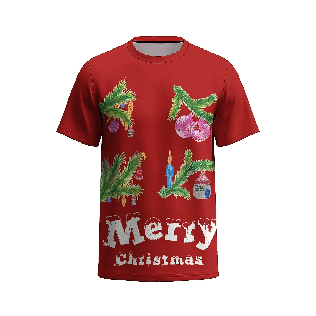 

Яркая Рождественская футболка в стиле Харадзюку, веселые Мультяшные принты для пар, идеально подходит для повседневных и праздничных торжеств