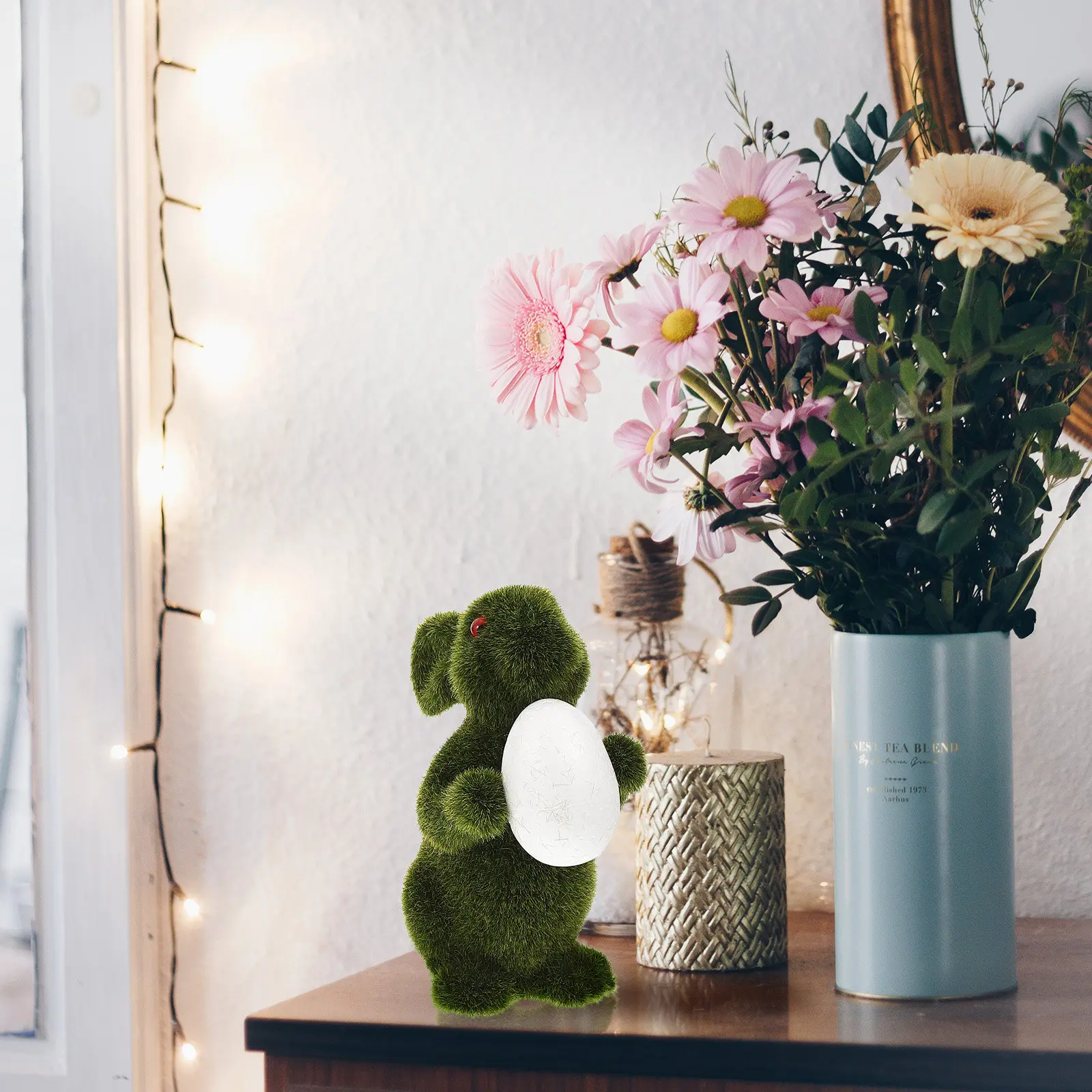 

3Pcs Cute Moss Rabbit Statue for Easter Bunny Craft Garden Landscape Decor Small Animal Home Party Gift Kids Holiday Surprise