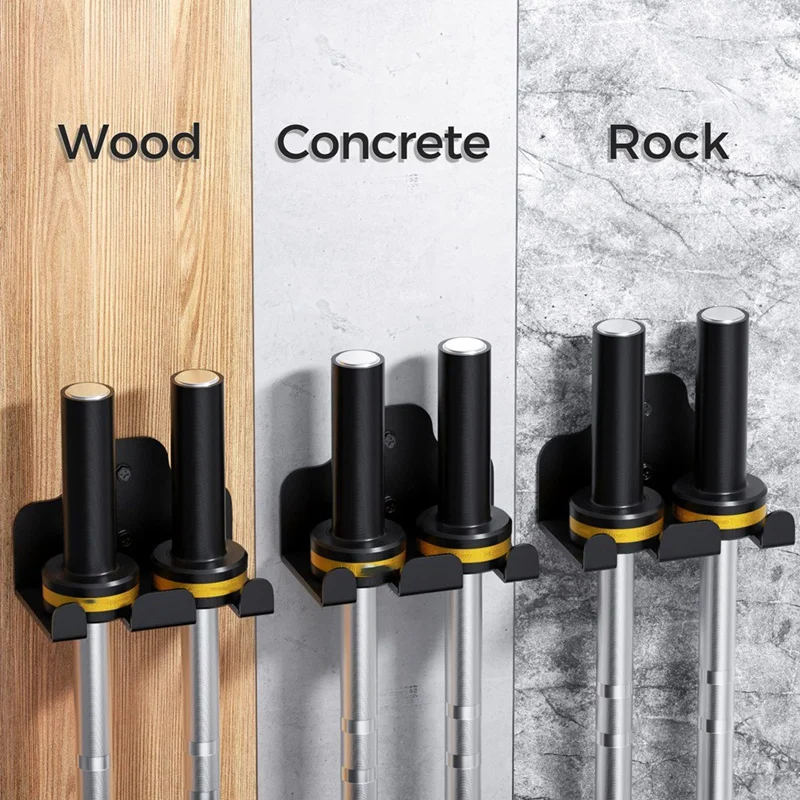 Cabide de barra de rack de barra, rack de parede de barra de ginásio de garagem, rack de montagem de barra vertical, revestido, acessório de ginásio em casa