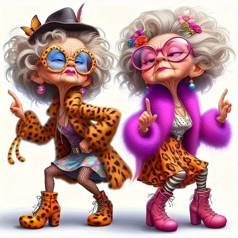 Colorful Grandma Vinyl Car Decal Sticker 6 Inch Self-Adhesive Waterproof for Window Laptop