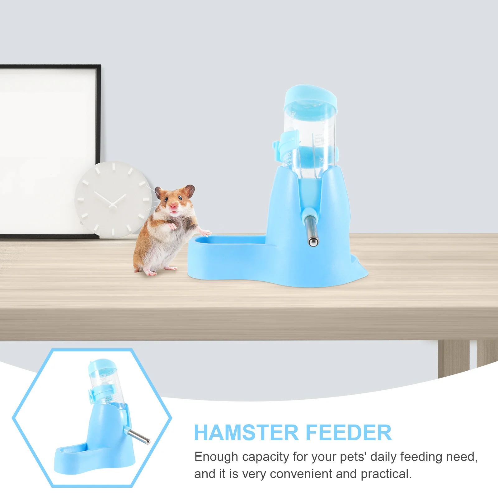 

1Set Hamster Water Dispenser Multi-Function Feeding Supplies Easy Wash Detachable Design Long Lasting Durable Safe