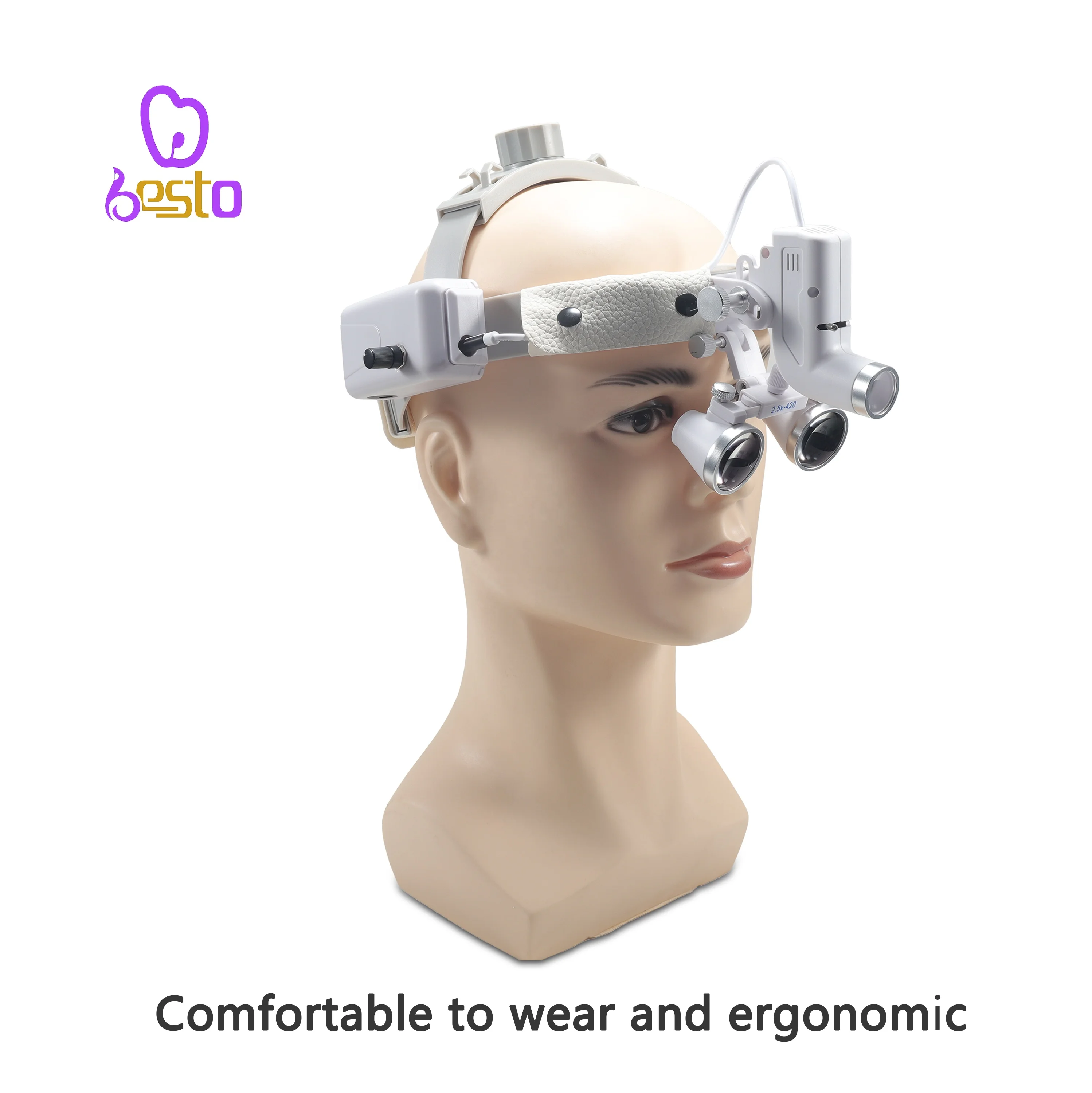 2.5/3.5X Lampada Distanza di lavoro 320mm-420mm Fascia regolabile 5W Dentista Chirurgico Faro Dentale LED Faro Lenti di ingrandimento binoculari