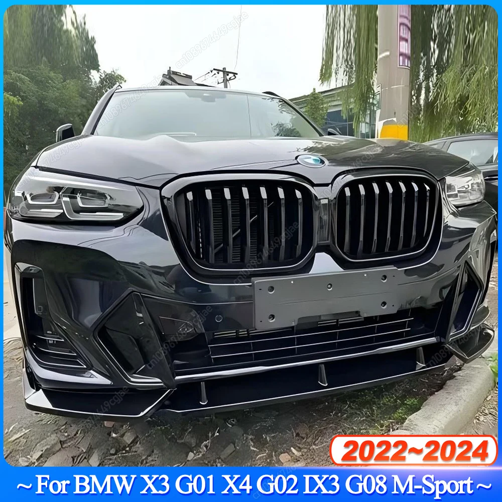 Для BMW X3 G01 X4 G02 IX3 G08 20d 30i 30d M40i M40d M-Sport 2022-2024: Передний бампер, сплиттер, диффузор, спойлер, тюнинг-комплекты кузова