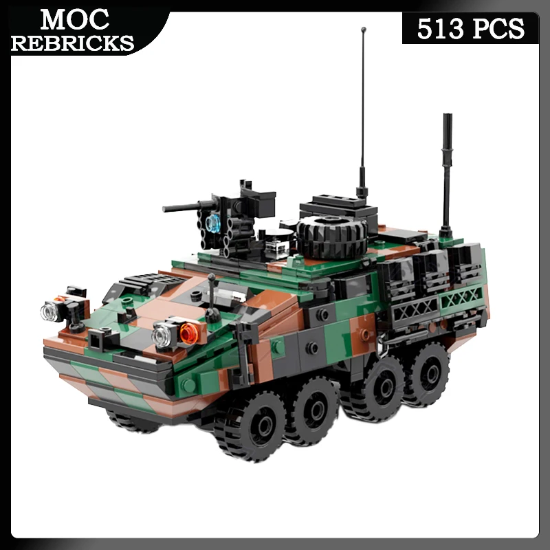 WW2 Military Series Weapons STRYLER M -1126 MOC Building Block Personnel Carrier Educational Model Brick Toy Children Xmas Gifts