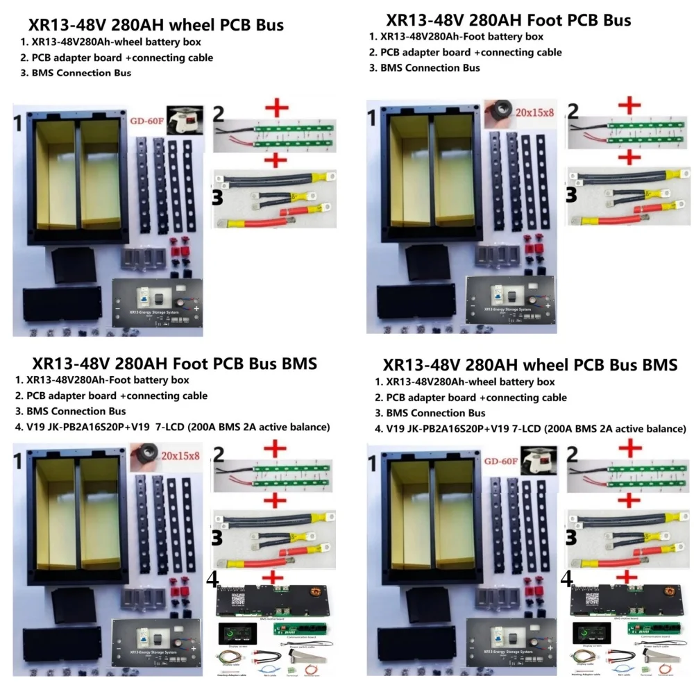 XR13 LiFePO4 Battery Box DIY Kit  JK BMS 7 inch LCD