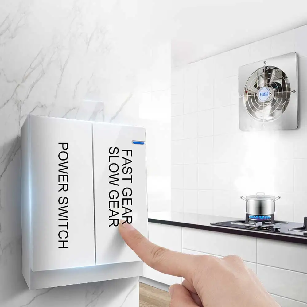 2025 مروحة عادم من الفولاذ المقاوم للصدأ مقاس 8/10/12 بوصة عالية الجودة، مطبخ من نوع النافذة المنزلية، مروحة تهوية دخان الزيت