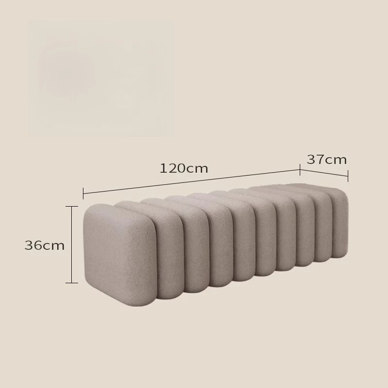Moderne kunststijl Fuzzy Texture Cilindrische modulaire bankkruk voor woonkamer garderobe decor