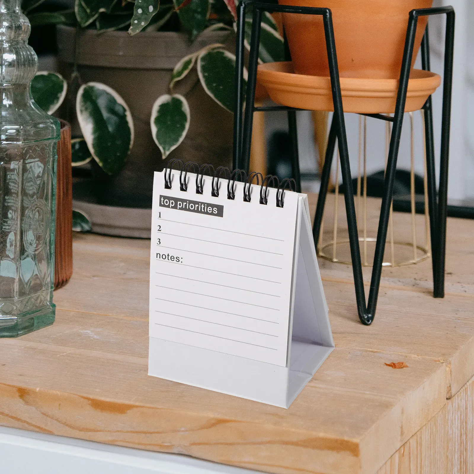 

Standing Desk Calendar 2024 Mini Size Sturdy Paper Construction Foldable Design Memo Sections Desktop Organizer for Office Home