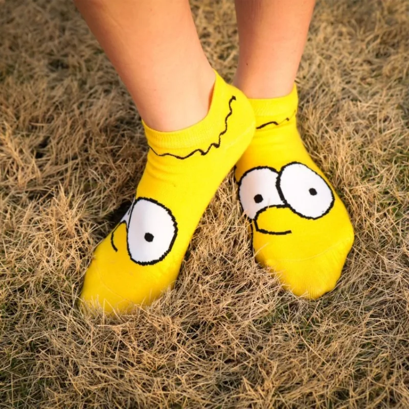 4 Pairs Simpsons JoJo Simpson Cartoon Women Girls Socks Japanese Ladies Soft Breathable Sock Cotton Boat Short Socks for Woman