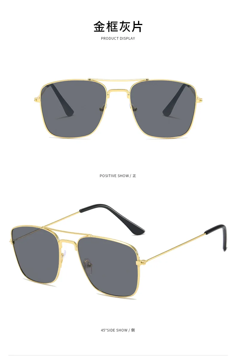 Quadratische Sonnenbrille Männer Vintage Metall Sonnenbrille für Frauen Luxusmarke Brille Sonnenbrille Damen Sonnenbrille für weibliche männliche antike – Detail 11