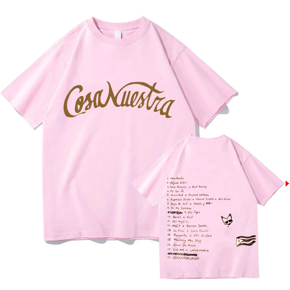 Retro Cotton Clothing Rauw Alejandro Cosanuestra Tshirts Unisex High Quality Tees New Summer O-neck Short Sleeve Tops Y2K Tshirt