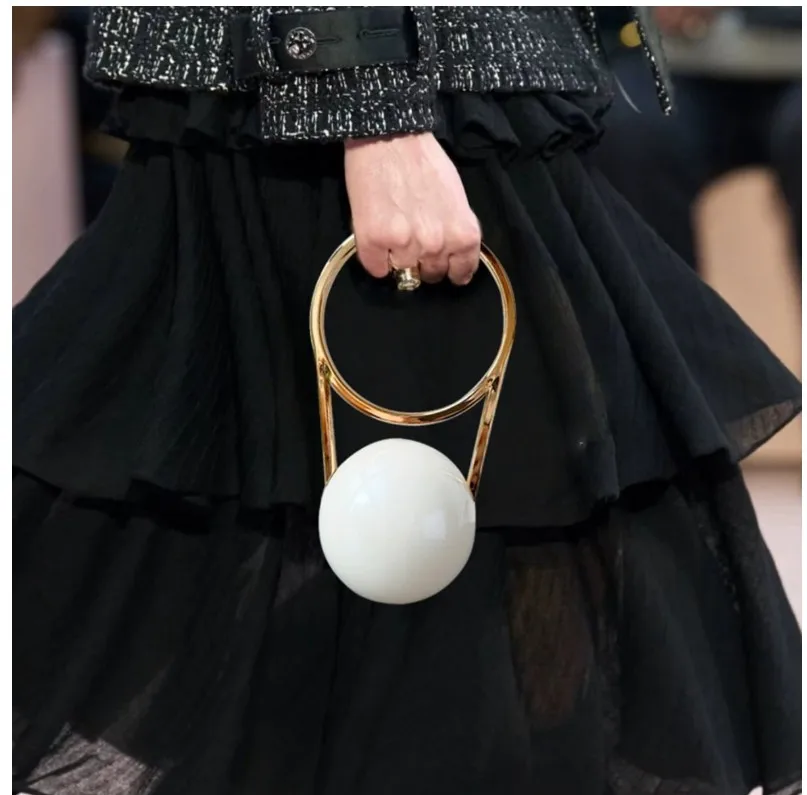Women's New PVC Ball Plated Banquet Bag Ladies Simple Summer Handbag Ins Small Fragrant Wind Bag Zero Wallet